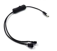 FUUGlan 40cm / 15.75in Fan Power Adapter Cable 1 To 2 Ways USB To 3/4 Pin PWM 5V Fan Connector With On/Off 22AWG