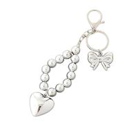 FUUGlan Keychain Silver Color Beaded Keyring Bracelets For Women Bangles Key Chain Backpacks Bag Pendant Ornaments