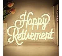 FuugZze Happy Retirement Neon Sign Dimmable Led Signs USB Neon Light Sign Neon Lights for Wall Decor Happy Retirement Party Decorations(9.4 * 12.7in)