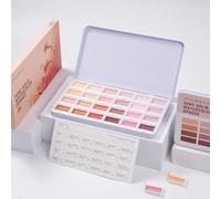 Fuumuui 24-Color Opaque Semi-Solid Watercolor Paint Set - Warm Terracotta Earth Tone Palette for Floral, Portrait & Vintage Illustration, Professional Grade