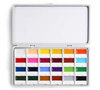 Fuumuui 24-Color Watercolour Paint Set, Opaque Semi-Moist Solid - High-Saturation Bright Colors Professional Art Supplies with Strong Coverage and Rich Pigments for Artists Beginner Amateur Hobbyists