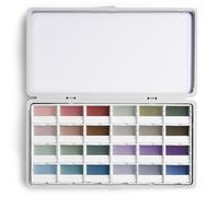 Fuumuui 24-Color Watercolour Paint Set, Opaque Semi-Moist Solid Watercolour Paints Professional Art Supplies for Artists Beginner Painters Amateur Hobbyists Painting