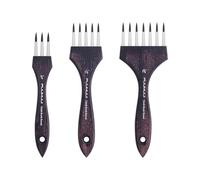 Fuumuui 3Pcs Multi-Head Premium Nylon Round Comb Paint Brushes, Multi-Tooth Painting For Watercolour Acrylic Painting, Ideal Tool for Textures and Special Effects
