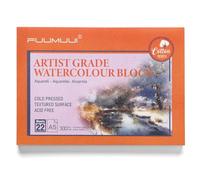 Fuumuui A5 Watercolour Paper Upgraded Version 22 Sheets | 100% Cotton Cold Pressed Watercolour Paper Block, 140LB/300GSM Art Paper for Watercolour Gouache Ink