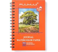 Fuumuui Watercolour Paper A5, Spiral Bound, 22 Sheets (140lb/300g), Cold Pressed Cotton Paper Acid-Free Paper, 140LB/300GSM Art Travel Sketchbook for Watercolour Gouache Ink