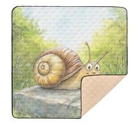 FUUNY Snail Stone Soft Foam Baby Play Mat for Indoor Outdoor Comfortable Foldable Baby Kick Crawling Mat for Babies Infants Toddlers, 50'' x 50''alfombrillas para Bebes jugar