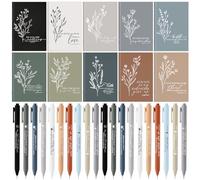 Fuutreo 100 Pcs Christian Gift Bible Verse Prayer Journal Notebook Religious Inspirational Ballpoint Pens Mini Pocket Notepad Gifts for Student VBS Church Sunday School (Neutral Colors)