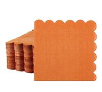 Fuutreo 100 Pcs Scalloped Cocktail Napkins Thick Paper Disposable Party Napkins Beverage Tissue for Wedding Dinner Birthday Supplies, 5 x 5 Inches(Terracotta)