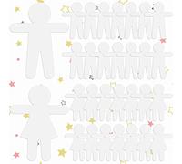 Fuutreo 108 Pcs People Shaped Paper Cutouts 5.9×4.5 Inch Paper Shapes Cutouts Multicultural Construction Cardboard Person Figure for Craft DIY Art Project, White