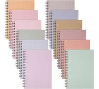 Fuutreo 12 Pcs Spiral Notebook for Work A5 5 x 7 Inch College Ruled Spiral Journal Notebook Kraft Cover Ruled Paper, 12 Color, 60 Sheets, 120 Pages for Office School(Macaron Color, Classic)