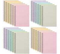 Fuutreo 24 Pcs Spiral Notebook for Work A5 8.3 x 5.7 Inch College Ruled Spiral Journal Notebook Kraft Cover, 12 Color, 60 Sheets, 120 Pages for Office School Supplies (Macaron Color,Classic)