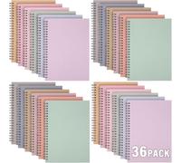 Fuutreo 36 Pcs Spiral Notebook for Work A5 8.3 x 5.7 Inch College Ruled Spiral Journal Notebook Kraft Cover, 12 Color, 60 Sheets, 120 Pages for Office School Supplies (Dream Color)