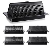 Fuutreo 4 Pack 2 in 1 4 x 10 Floor Register with Vent Deflector Adjustable Air Vent Covers Deflectors for Home, Office, Floor, Ceiling Energy Saving Airflow Control