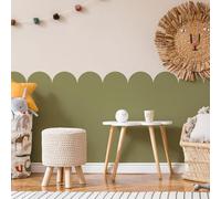 Fuutreo 6 Pcs 15.7 ft Vinyl Sticky Scallop Stencil for Wall Removable Scallop Edge Paint Border Self Adhesive Wall Stencil for Home Bedroom Living Room Nursery Bohemia DIY Painting Decor