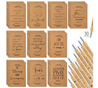 Fuutreo 60 Pcs Christian Notebooks Gifts Bible Verse Prayer Journals Bible Pens Inspirational Religious Notebook Scripture Mini Pocket Notepad for Church Study Sunday School Teacher