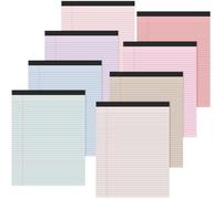 Fuutreo 8 Pcs 8.5'' x 11'' Colored Legal Pad 50 Sheets Per Writing Pads Narrow Ruled Notepad Perforated Writing Notepad Office Supplies for College Office Business (Subtle Colors)
