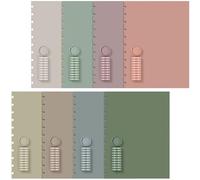 Fuutreo 8 Set Discbound Notebook Cover and Disc Set 8.5 X11.75 Inch Poly Cover with Disc Suitable for Letter Size Fill Page for Work Meeting School (Classic Color)