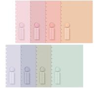 Fuutreo 8 Set Discbound Notebook Cover and Disc Set 8.5 X11.75 Inch Polyethylene Cover with Disc Suitable for Letter Size Fill Page for Work Meeting(Cute Color)