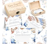 Fuutreo First Trip Around The Sun Themed Time Capsule Box 1st Birthday Time Capsule First Birthday Party Games, 1st Activities for Guests, Advice and Wishes Cards Gift Keepsake for Party Supplies