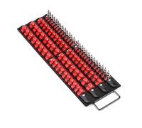 Fuutuu 80 Socket Organiser Rack with Holder for 1/4, 3/8, 1/2 inch Tool Trays, Sturdy Socket Managers with Handle, Black Rails with Red Socket Holders for Professional and DIY Use