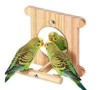 Fuuxtci Bird Cage Mirror with Wooden Pole Fun Toy | Bird toy for finches cockatiel macaw parakeet love parakeet canary