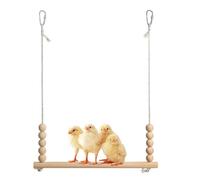 Fuuxtci Chicken Swings for the Chicken Coop - Natural Wood Perch for Chickens - Sturdy Interactive Poultry Perch with Climbing Option Game and Enrichment for Parrots Hens Garden Keeping