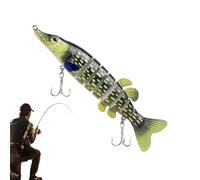 Fuuxtci Perch artificial bait, segmented, slow sinking artificial bait with fishing hooks, swimbaits for fishing, for use in outdoor areas on lakes, surfs, sea, rivers, reservoirs, ponds