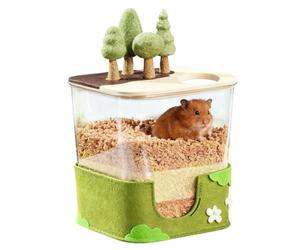 Fuuxtci Sand Bath for Hamsters, Transparent Gerbil Shelter, Digging Box for Chinchillas, For Pet Owners, Veterinary Practices, Run, Activities, Daily Routine, Living Room, Bedroom