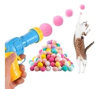 FUVBNQGT 100 Pcs Soft Plush Balls with Plush Cat Ball Launcher-Funny Cats Ball Launcher,Kitten Fetch Toys for Indoor Pets Exercise Training Chasing Playing for cats