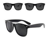 FUVBNQGT 3 Pcs Pinhole Glasses - Lunisk Correction Glasses, Eyes Exercise Vision Correction for Eyesight Protection Strengthening Pinhole, Long Distance for Driving(Black)