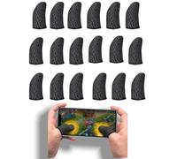 FUVBNQGT Carbon Fibre Gaming Finger Cases Set, 20 Pieces, Hemp Grey, for Touchscreen Games, Finger Protection