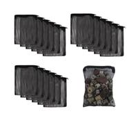 FUVBNQGT High Flow Fish Tank Media Filter Bags, 18Pcs Reusable Fine 1mm Mesh Net with Plastic Zipperfor Aquarium Bio Balls and Pelletized Carbon Durable Black Filter Media Bags