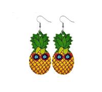 Fuvirou Cute Fruit Earrings for Women Funny Fruit PU Leather Earrings Kawaii Lemon Kiwi Watermelon Dangle Drop Earrings Hawaiian Beach Vacation Fruit Earrings Jewelry Gifts, Leather