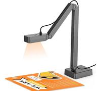FUVISION 4K USB Document Camera for Teachers, USB-C Doc Cam with Auto Focus & Dual Mic, Foldable A3 Overhead Scanner with LED Light, Plug & Play for Zoom, Classroom, Mac, Windows, Chromebook
