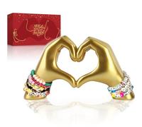 FUWA9PAN Heart Hands Sculpture Aesthetic Decor for Living Room Bedroom Apartment Bookshelf, Knick Knacks Home Decor for Shelves, Modern Room Decor Gift for Women (No Bracelets)