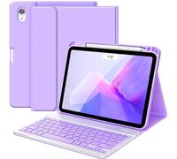 FUWANG Keyboard Case for iPad Air 11 inch (M3 2025 / M2 2024)&Air 5th 4th Generation Case with Keyboard 10.9 inch, Detachable Magnetic Keyboard Cover for iPad Air 11 inch/Air 5th/Air 4th, Pearl Purple