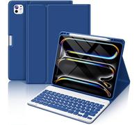FUWANG Keyboard Case for iPad Pro 13 inch (M5/M4) 2025/2024, Magnetic Detachable Colorful Keys for iPad Pro 13 inch Case with Keyboard, Folio Case for iPad pro 13'' M5/M4 with Pencil Holder, Navy Blue