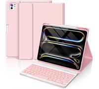 FUWANG Keyboard Case for iPad Pro 13 inch (M5/M4) 2025/2024, Magnetic Detachable Colorful Keys for iPad Pro 13 inch Case with Keyboard, Folio Case for iPad pro 13'' M5/M4 with Pencil Holder - Pink