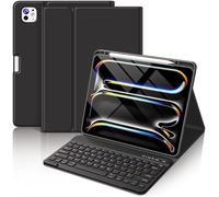 FUWANG Keyboard Case for iPad Pro 13 inch (M5/M4) 2025/2024, Magnetic Detachable for iPad Pro 13 inch Case with Keyboard, Folio Case for iPad pro 13'' M5/M4 with Pencil Holder Auto Sleep/Wake - Black