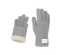 Fuwasou Fluffy Winter Touchscreen Gloves - Dual Layer Knit with Microfleece Lining, Conductive Fingertips for Smartphone Use - Warm & Soft - Men & Women - Black or Grey (S/M/L) (Grey, Small)