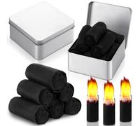 FuWeave 8 Rolls Camping Fire Starter Char Cloth Fire Starter Char Cloth Hand Made Emergency Fire Starter Refills for Bushcraft Hunting Outdoors Camping Survival