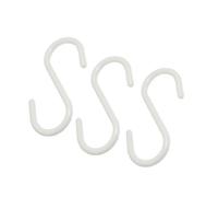 FUWIND 3 Pcs White Plastic S Shaped Hanging Hooks Scarf Apparel Hangers