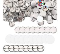 FUWIND 600 Pcs Blank Button Making Supplies 25Mm/1Inch Back Button Pin Making Kit Metal Badge Parts for Button Making Machine