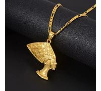 FUWIND necklace pendant jewelry Ancient Egyptian Queen Pendant Necklaces Women Gold Color Egypt Nefertiti Head Portrait African Jewelry Christmas Birthday Gift
