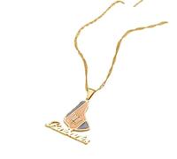 FUWIND necklace pendant jewelry Barbados Island Map Flag Pendant Necklaces Gold Color Barbados Maps Caribbean Sea Jewelry the Best Christmas Birthday Gift