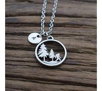 FUWIND necklace pendant jewelry Bigfoot Initial Necklace Antique Minimalist Mountain Pendant Christmas birthday party gifts