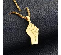 FUWIND necklace pendant jewelry Black Lives Matter African Necklaces Women Men, BLM Africa Fist Jewelry Christmas Birthday Gift