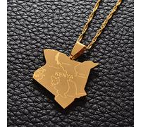 FUWIND necklace pendant jewelry Map of Kenya & City Pendant Necklaces Jewellery African Jewelry kenyans Map Kenyan Christmas Birthday Gift