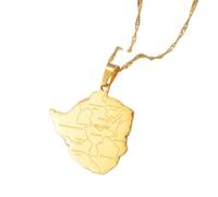 FUWIND necklace pendant jewelry Map of Zimbabwe With City Pendant Necklaces Women Zimbabweans Maps Chains Christmas Birthday Gift