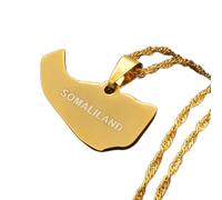 FUWIND necklace pendant jewelry Somaliland Map Pendant Necklaces Gold Color Jewelry Christmas Birthday Gift